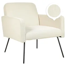 Beliani Sessel NARKEN Cord 72 x 77 x 76 cm Beige/Schwarz