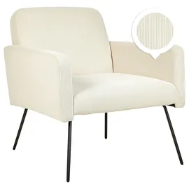 Beliani Sessel NARKEN Cord 72 x 77 x 76 cm Beige/Schwarz