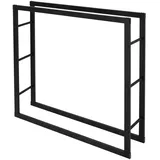 ML-Design Kaminholzregal 100x100x25 cm Rechteckig Schwarz Metall Innen/Außen