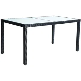 Estexo Poly-Rattan Sitzgruppe Essgruppe Gartenmöbel Set 6 Personen Gartenset Schwarz