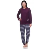 normann Frottee Schlafanzug Bündchen - 82661 in lila | 40-42