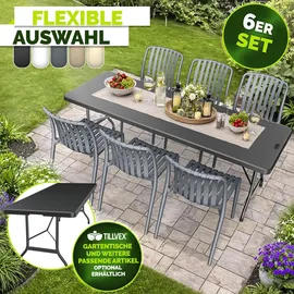 tillvex Gartenstuhl 6er Set 120 x 120 x 108 cm Silber