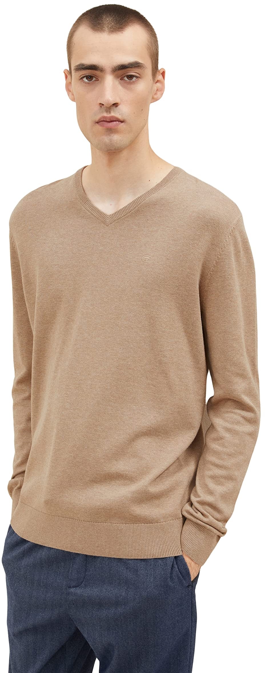 TOM TAILOR Herren Basic Strickpullover mit V-Ausschnitt