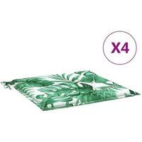VidaXL Stuhlkissen 4 Stk. Blattmuster 40x40x3 cm Stoff