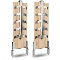 Yakimz 2er Set Flammlachsbrett mit Edelstahl Halterung, Räucherbrett,5 Stufen Einstellbar Flammlachs, Lachs bis 2,5kg, Lachsbretter für Feuerschale, Feuertonne, Feuerkorb, Grill, Gastronomie