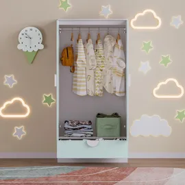 [en.casa] Kinderkleiderschrank Sandnes 123 x 60 x 40 cm Holz mintgrün