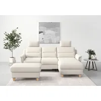 sit&more Ecksofa SIT & MORE "Farö L-Form", beige (creme), B:234cm H:90cm T:168cm, Sofas, Ecksofa, inklusive Federkern, wahlweise mit Bettfunktion und Bettkasten