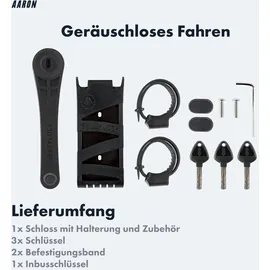 Aaron Premium Faltschloss 90cm Schwarz Faltschloss