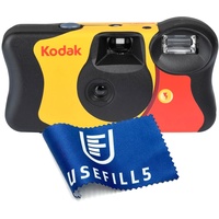 Einweg-Kamera-Set mit Kodak-Kamerafilm, Quicksnap Einwegkamera, lustig, ISO 800, 35 mm, 27 Aufnahmen, mit Marken-Mikrofasertuch USEFILL5