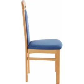 Home Affaire Esszimmerstuhl HOME AFFAIRE "Anthony", blau (blau, buchefarben), B:47cm H:101cm T:51cm, Holzwerkstoff, Stühle, Esszimmerstuhl, Holzstuhl mit dekorativen Fräsungen