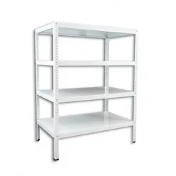 Geschraubtes Garagenregal Biedrax 30 x 150 x 200 cm, weiss - 4 Fachböden