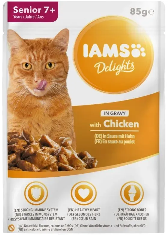 IAMS Cat Senior All Breeds Chicken In Gravy Pouch 85 g