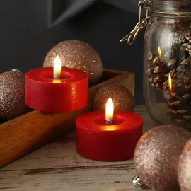 adilina LED Maxi Teelichter Lina 7 cm rot 2 St.