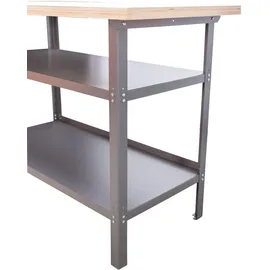 Trendline Werkbank Holz 120 x 60 x 85 cm grau