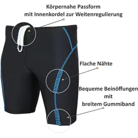 Aquarti Badehose Aquarti Knielang Blau/Schwarz XXL