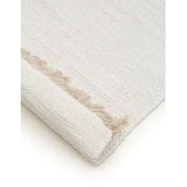 benuta basic Kurzflor Teppich aus recyceltem Material Tom Cream 70x120 cm - Moderner Kurzflor-Teppich für Wohnzimmer