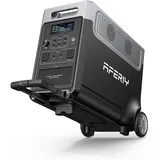 AFERIY 3600W Solargenerator, 3840Wh LiFePO4 Tragbare Powerstation mit USV, 3x230V AC Ausgang 3600W (7200W Peak), Stormerzeuger 2200W Schnelles Stromspeicher Aufladen für Reise, Outdoor-Camping