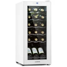 Klarstein Shiraz 18 Slim Uno Weinkühlschrank 50l 18Fl Touch-Bedienfeld 5-18°C Weißes Glas