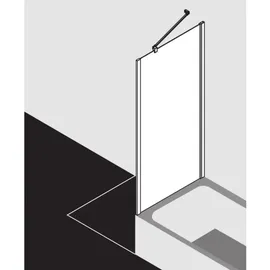 Kermi Liga Seitenwand verkürzt LITVD070161AK 70x160cm, silber mattglanz, ESG klar, auf Badewanne