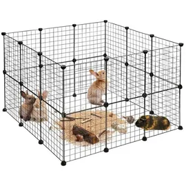 Relaxdays Freilaufgehege 72 tlg. 110 x 72 x 72 cm schwarz