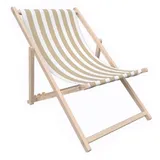 Liegestuhl Sonnenliege Strandliege Gartenliege Freizeitliege Buchenholz Beige