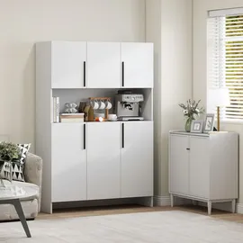 Homcom Küchenbuffet mit Arbeitsplatte 119 x 40 x 175 cm Weiß