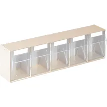 Lockweiler Klarsichtmagazin H164xB600xT134mm 5 x C Ku.beige LOCKWEILER