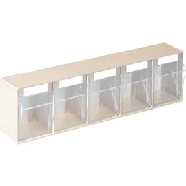 Lockweiler Klarsichtmagazin H164xB600xT134mm 5 x C Ku.beige LOCKWEILER