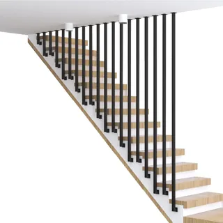 Handläufe für Treppen, industrielle Eisenrohr-Stufen aus schwarzem Metall, Handläufe, Wandgeländer für Außen- und Innenbereiche, L-förmige Korridor-Dachboden-Stufenzaun-Leitplanke ( Size : 50cm )