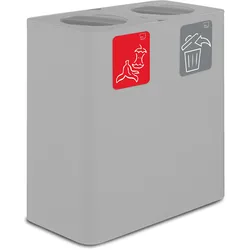 Stil Casa PURE Abfallsammelsystem, lackierter Stahl, 77x38xh. 80 cm, Abdeckung mit kippschwenkbarem Deckel, 200 Liter, weiß.