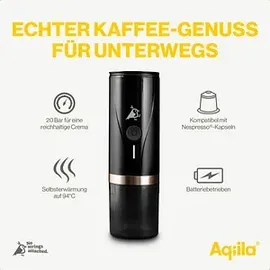 aqiila Coffeebird Portable espresso machine Kaffeemaschine Schwarz Fassungsvermögen Tassen=5 für unterwegs / portable