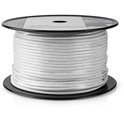 Nedis Antennenkabel auf Rolle - RG59U - 75 Ohm - Doppelt geschirmt - ECA - 100.0 m - Koax - PVC - Weiss - Rolle