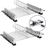 Set Mit 20 Metall-hosenbügeln, Mit 2 Abnehmbaren Clips, Hohe Tragkraft, Verchromt, Länge 29 Cm