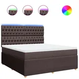 vidaXL Boxspringbett mit Matratze Dunkelbraun 180x200 cm Stoff