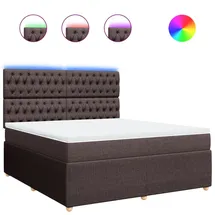 vidaXL Boxspringbett mit Matratze Dunkelbraun 180x200 cm Stoff