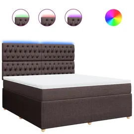 vidaXL Boxspringbett mit Matratze Dunkelbraun 180x200 cm Stoff
