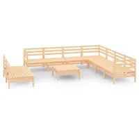 vidaXL 10-tlg. Garten-Lounge-Set Massivholz Kiefer