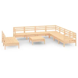 vidaXL 10-tlg. Garten-Lounge-Set Massivholz Kiefer