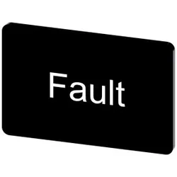 Siemens 3SU19000AD160EC0 Bezeichnungsschild 17, 5x27mm, Schild schwarz, Beschriftung: Fault  - 10 Stück