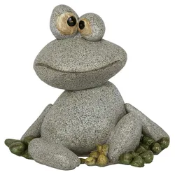 HGD Dekofigur Frosch aus Polyresin im Stein-Design, 20 cm hoch