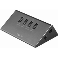 Logilink UA0224 USB 2.0 hub 4-port + 1x Fast Charging port USB-Hubs - 4 - silber