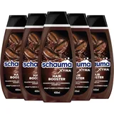 Schauma XTRA Koffein-Shampoo Hair Booster (5x 400 ml), Haarshampoo hilft Haarausfall vorzubeugen, Shampoo mit Koffein aktiviert die Haarwurzel bei kraftlosem & dünnem Haar