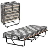 KOMFOTTEU Gästebett 80x190 cm Klappbett mit Matratze grau