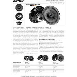 ETON PFX 16 16,5 cm 2 Wege Koaxial Lautsprecher Paar 165 mm