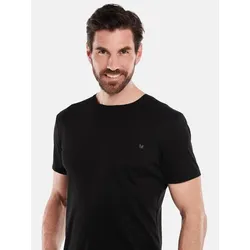 ENGBERS GERMANY Herren T-Shirt aus nachhaltiger Verarbeitung schwarz regular uni Rollkragen - S