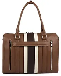 Socha Laptoptasche für Frauen 17,3 Zoll herausnehmbares Laptopfach BB Choco Stripe Braun