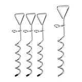 Relaxdays Spiralhering Stahl 4er Set Silber