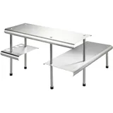 Wenko 2035030500 Regal Eckregal Freistehend Edelstahl, 50 x 31 x 50 cm