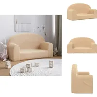 Vidaxl - Kindersofa 2-Sitzer Creme Weicher Plüsch - Kindersofa - Kindersofas - Kindercouch - Kinderzimmer Sofa
