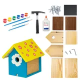 Ita DIY Nistkasten zum Zusammenbauen und Bemalen Flyway - Vogelhaus Komplett Bausatz mit Hammer, Nägeln, Farben zum Bauen und Malen für Kinder - Bastelset für Jungen & Mädchen - Vogelhäuschen